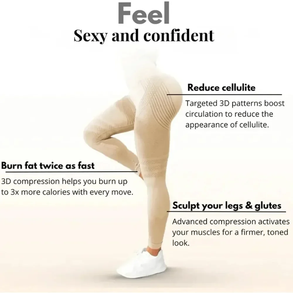Leggings 3D Anticelulíticos de Cintura Alta