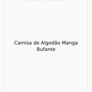 Camisa de Algodão Manga Bufante