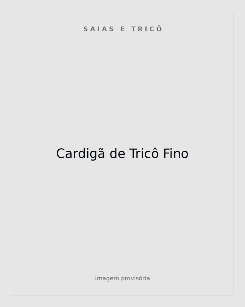 Cardigã de Tricô Fino
